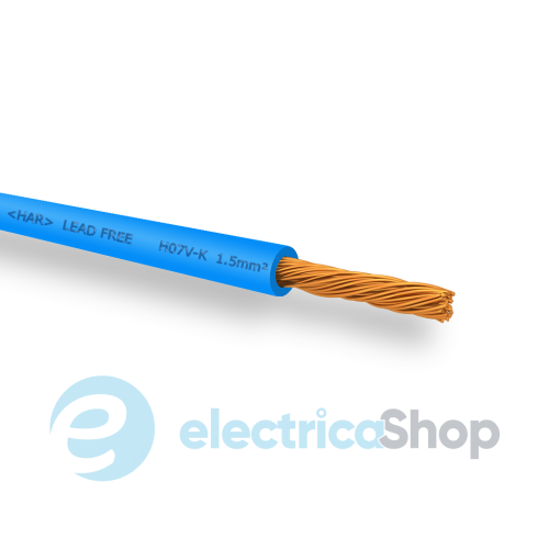 Провод 1X1,5mm&#178; H07V-K BU голубой