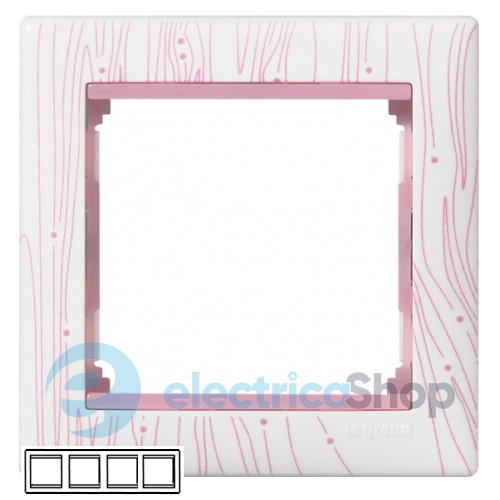 Рамка установочная 4-я Legrand Valena 770454, цвет «розовый кварц»