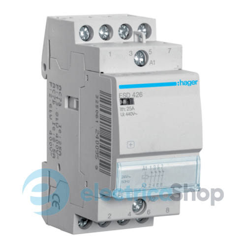 Контактор 25A, 4НЗ, 24В, Hager ESD426