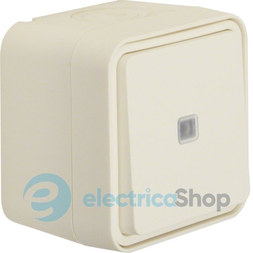 Переключатель с подсветкой IP55, полярно белый, 10АX/250В W.1