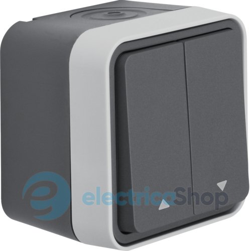 Кнопка для жалюзи 2-клавишный IP55, серый, 10А/250В W.1