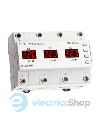 Реле напряжения 3ф. 63А DIN DigiTOP VP-3F63A