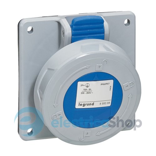 Розетка панельна 16A 2К+З 230В IP67 P17 Tempra Pro