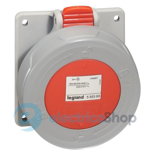 Розетка панельна 16A 3К+З 415В IP67 P17 Tempra Pro
