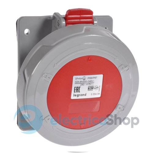 Розетка панельная 32A 3К+Н+З 415В IP67 P17 Tempra Pro