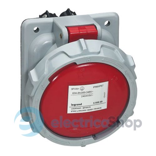Розетка вбудована 63А 3К+Н+З 380В IP67 P17 Tempra Pro