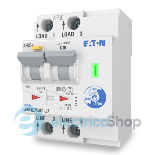 Устройство защиты от дуговых повреждений AFDD-16/2/C/001-LI/A Eaton