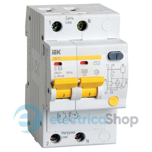Дифференциальный автомат АД12М 2Р C50 30мА UEK