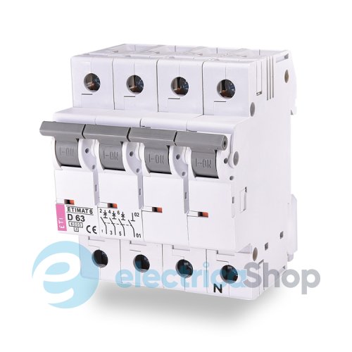 Автоматичний вимикач ETI ETIMAT 6 3p+N C 2A (6kA)