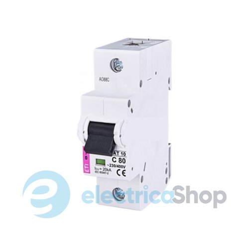 Автоматичний вимикач ETI ETIMAT 10 1p B 80А (20kA)