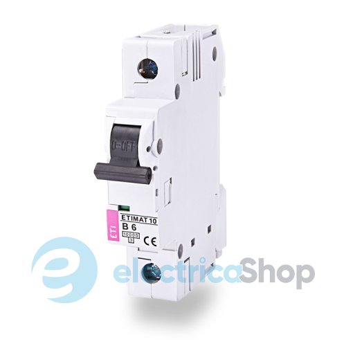 Автоматический выключатель ETI ETIMAT 10 1p C 6А (10 kA)