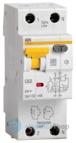 Диференційний автоматичний вимикач АВДТ32 C50 100мА IEK