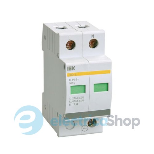 Ограничитель импульсного перенапряжения ОПС1-C 2Р In=20kA Un=400B Im=40kA UEK