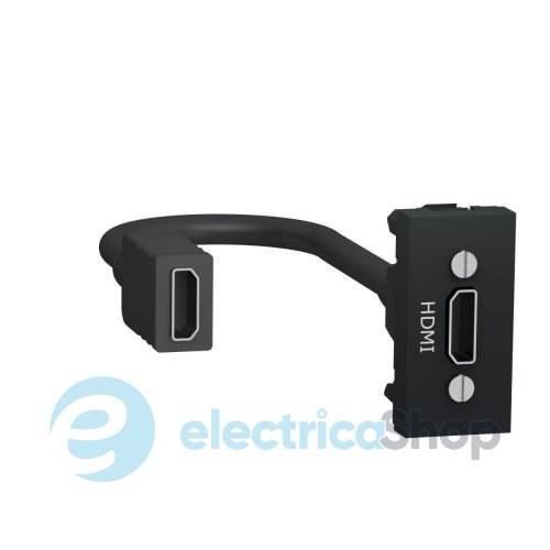 Розетка HDMI, 1-мод., Unica New NU343054 антрацит