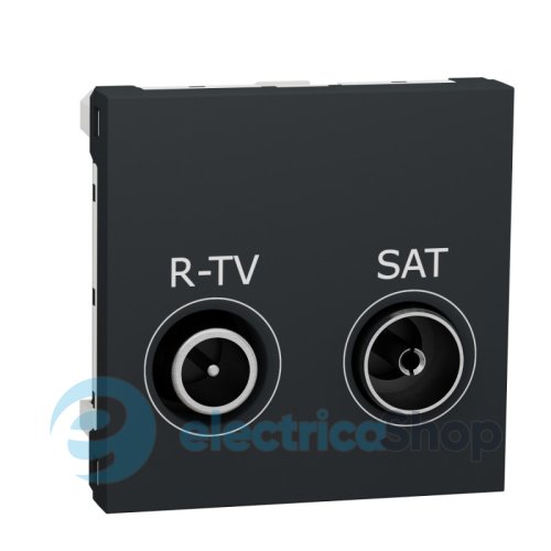 Розетка R-TV/SAT, оконечная, 2-мод., Unica New NU345554 антрацит
