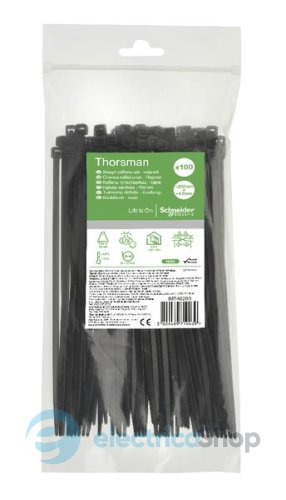 Хомут кабельный Thorsman 200х4.8 черный (100шт)