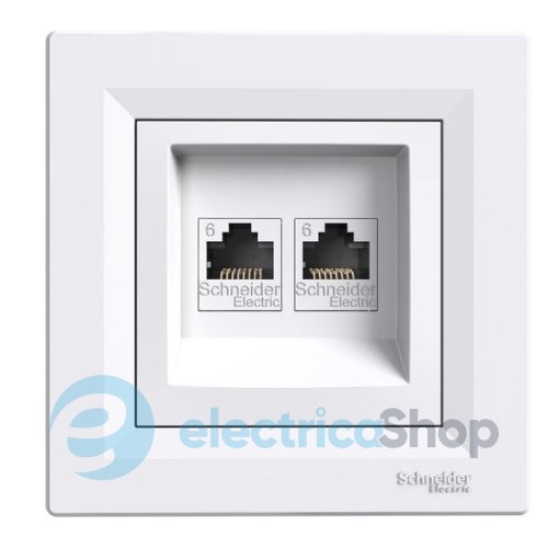 Розетка компьютерная 2-я RJ45 кат.6/UTP Asfora Schneider Electric EPH4800121 белый