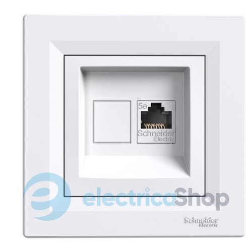 Розетка компьютерная 1-я RJ45 кат.5Е/STP экран «Asfora», (цвет белый) EPH5000121