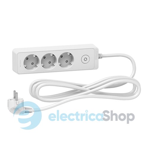 Удлинитель UNICA EXTEND (SChneider Electric) на 3 розетки с заземлением, 3м, белый, ST9433W
