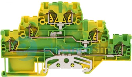 Клема пружинна заземляюча ZIKD 2,5 SV-PE, DIN-рейка 35 мм, Conta-Clip cc3593.2 жовто-зелена