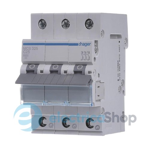 Автоматичний вимикач QC 3-п, 40А, C, 6kA, Hager MCS341