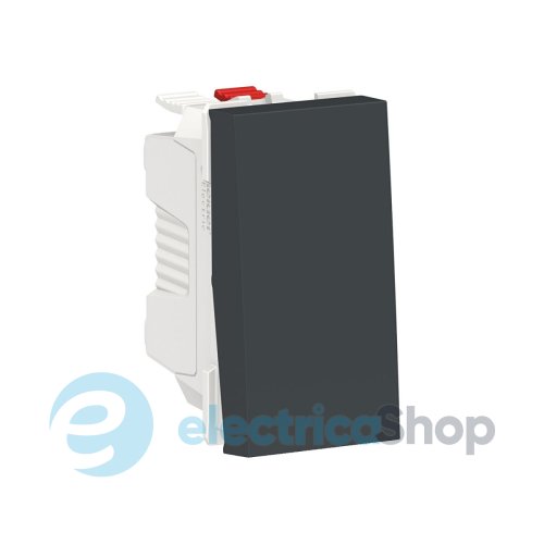 Выключатель 1-кл. кнопк. сх.1 10А, 1-мод., Unica New, NU310654, антрацит