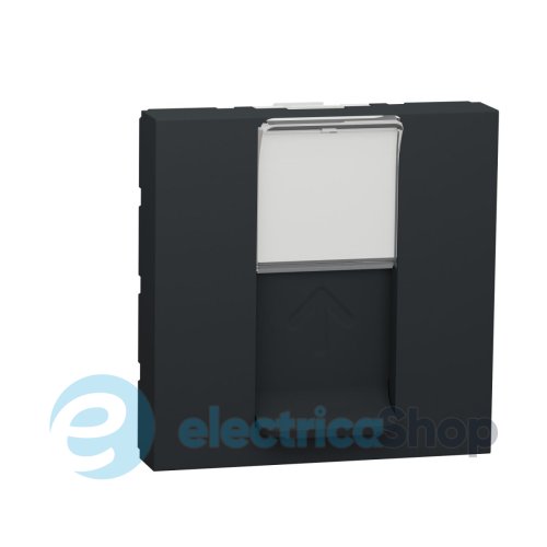Розетка комп. 1-а., RJ45, кат.6 STP, 2-мод., Unica New, NU341754, антрацит