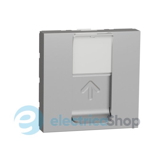 Розетка комп. 1-а., RJ45, кат.6 STP, 2-мод., Unica New, NU341730, алюміній