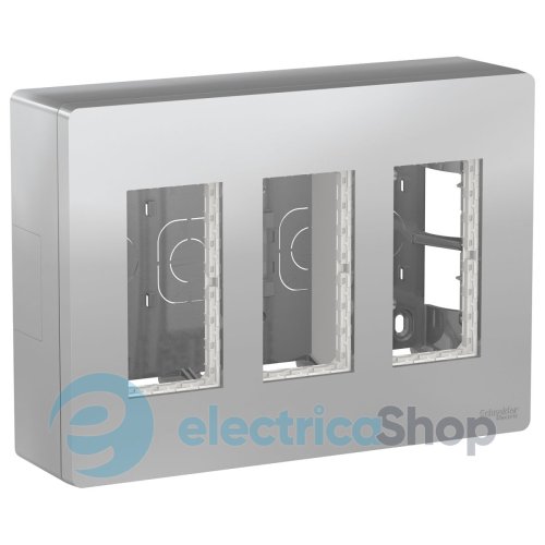 Блок unica system+ відкр.вст. 3х2 . Unica New, NU123430, алюміній