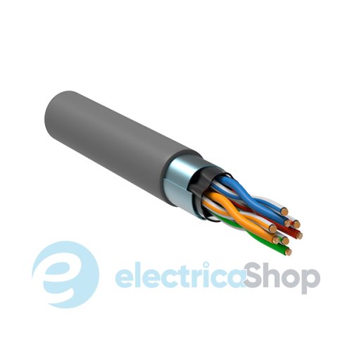 ITK Кабель связи витая пара F/UTP, кат.5E 4x2х24(0,51мм)AWG solid, LSZH, 305м, UEK, серый