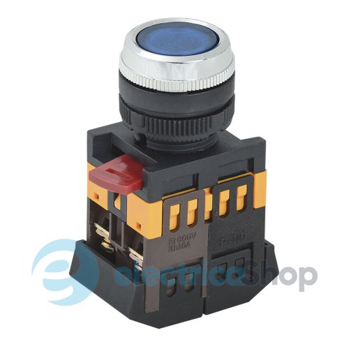 Кнопка ABLFS-22 синий d22мм неон/240В 1з+1р UEK