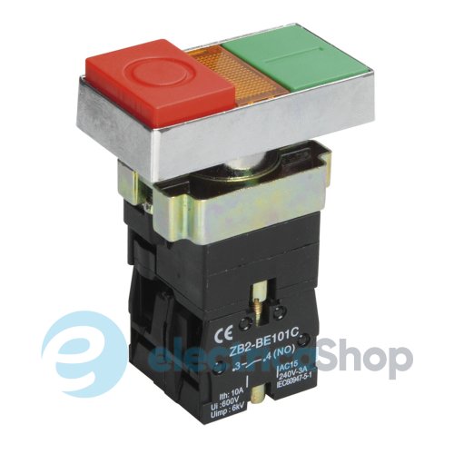 Кнопка управления LAY5-BW8465 "I-O" сдвоенная с подсветкой UEK