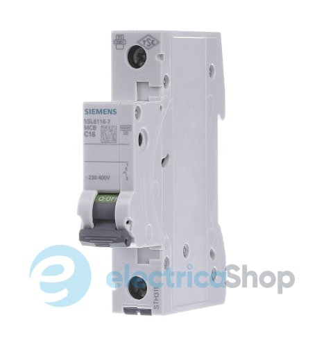 Автоматичний вимикач SIEMENS 230/400V 6кА, 1-пол.,C, 10A (5SL6110-7)