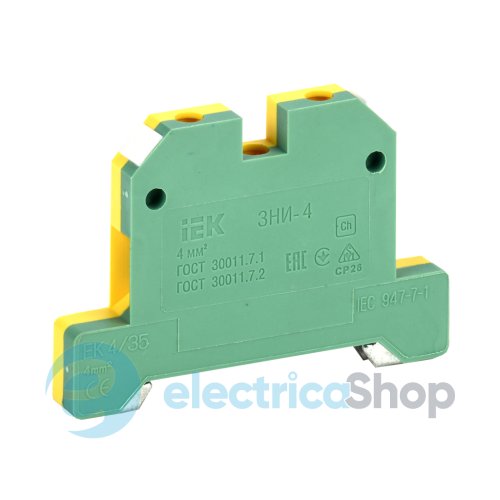 Клема набірна ЗНИ-4 PEN 4мм² (JXB-земля) UEK, YZN20-004-K52