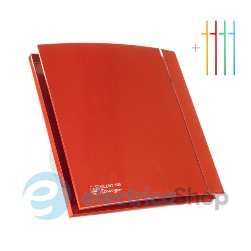 Вентилятор S&P SILENT-100 CZ RED DESIGN -4C (230V 50), клапан