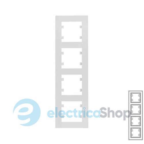 Рамка 4X вертикальна, Hager Lumina-Intens, біла, WL5640