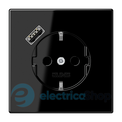 Розетка з з/к і USB-портом типу A, JUNG LS1520-18ASW чорний