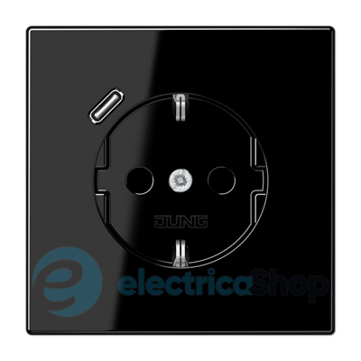 Розетка з з/к і USB-портом типу C (Quick Charge), JUNG LS1520-18CSW чорний