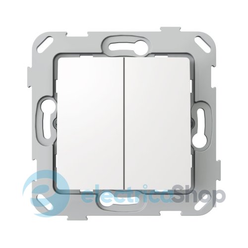 Кнопка без фиксации 2-кл. PLANK Nordic/Classic PLK0421031 Белый