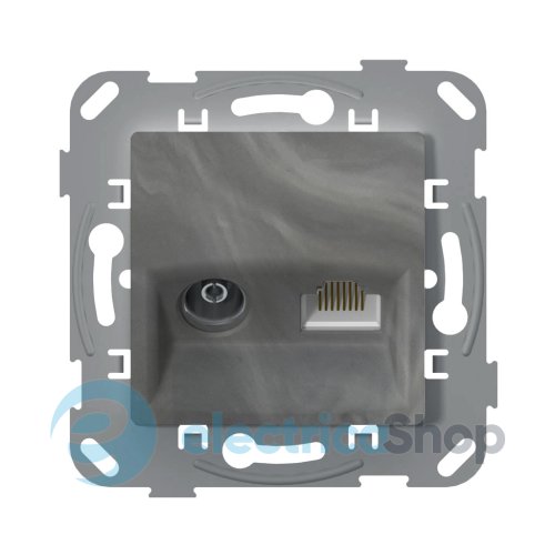 Розетка TV + компьютерная PLANK Nordic/Classic PLK0910731 Базальт