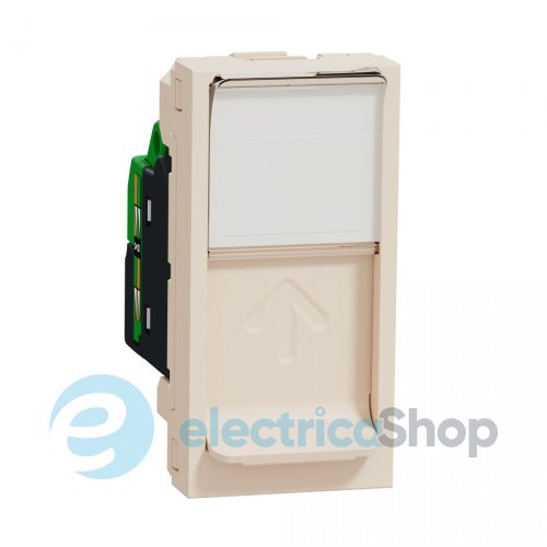 Розетка комп. 1-а., RJ45, кат.6 STP, 1-мод., Unica New, NU341644, бежевый