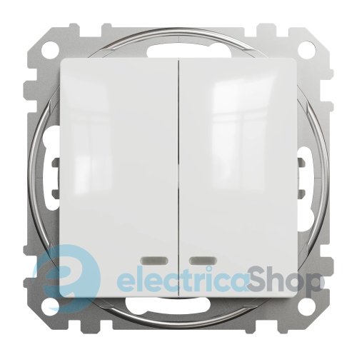 Выключатель с подсветкой 2-кл SE Sedna Design SDD111105L белый