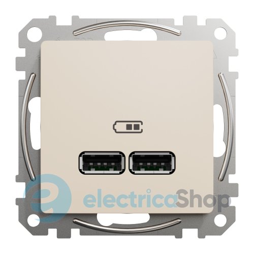 Розетка USB тип A+A 2,1A SE Sedna Design SDD112401 бежевий