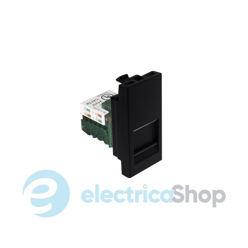 Механизм 1хRJ45 CAT.5E UTP CONNECT 1-мод. Чёрный мат 45975 SPM Efapel Quadro 45