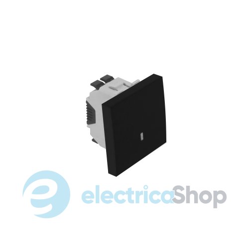Выключатель Quadro45 1-кл. с подсветкою 2-мод. Черный мат 45012 SPM Efapel