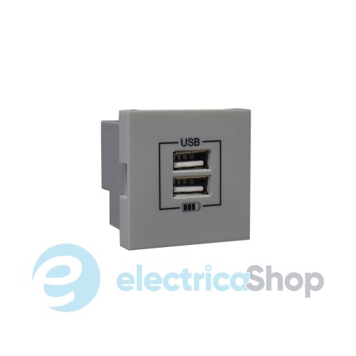 Двойное зарядное устройство USB типа A - 2мод. Алюминий 45439 SAL Quadro 45 Efapel