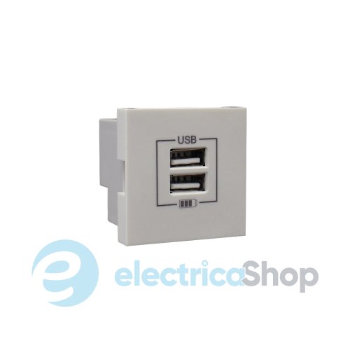 Двойное зарядное устройство USB типа A - 2мод. Лёд металик 45439 SGE, Quadro 45, Efapel