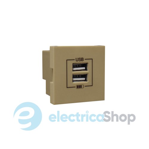 Двойное зарядное устройство USB типа A - 2мод. Золото 45439 SDU, Quadro 45, Efapel