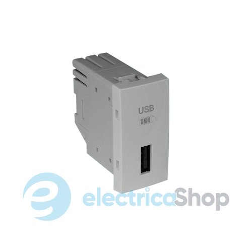 Одинарное зарядное устройство USB типа A 1-мод. Лёд металик 45383 SGE, Quadro 45, Efapel