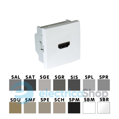 Розетка HDMI з гвинтовим роз'ємом 2-мод. Сірий 45436 SIS Quadro 45 Efapel